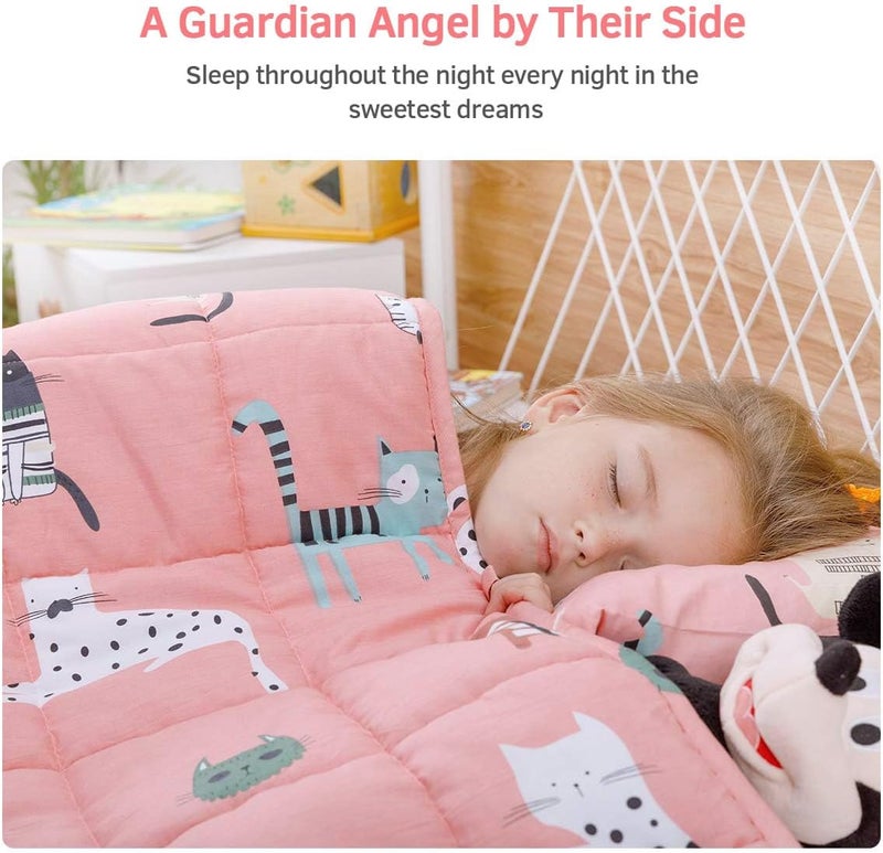 Mr. Sandman Weighted Blanket 7 lbs Twin/Full-Size Bed, Best for 50-90lb Cozy Cotton Blanket with Glass Beads - 41" x 60" Cute Cat - Image 5