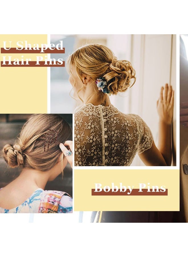 AITRAI 200PCS Brown Bobby Pins and U-shaped Hair Pins Set with Box, 2.4 Inch - Image 3
