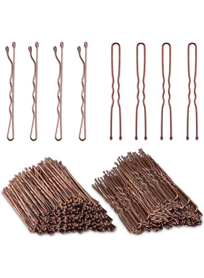 AITRAI 200PCS Brown Bobby Pins and U-shaped Hair Pins Set with Box, 2.4 Inch - Image 1