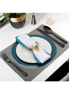 LENND Black Silverware Set,20 Piece Stainless Steel Flatware Cutlery Set for 4, Mirror Finish, Dishwasher Safe  - Image 3