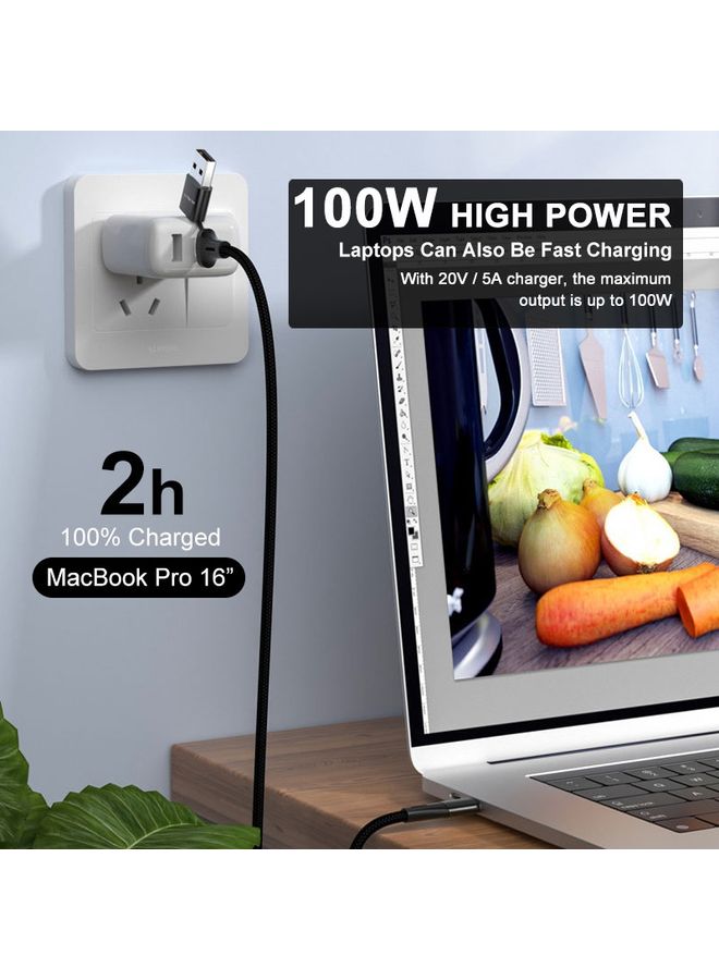 ENKAY PD100W 2 in 1 USB-A / USB-C to Type-C 5A Fast Charging Cable, Length: 1m - Image 3