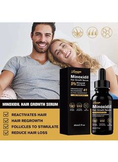 LUNOON 5% Minioxidil Hair Growth Serum for with Biotin Regrowth Hair Treatment For Thickens Hair Promotes Hair Density Help to Stop Thinning loss Hair stimulates Hair Growth, Regain Hair Serum-60ml  - Image 5