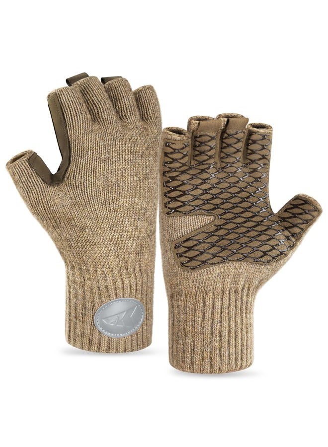 Kastking Bully Wooly Fingerless Wool Fishing Gloves, Cold Weather Warm Glove for Ice Fishing, Winter Gloves for Women & Men - Image 1