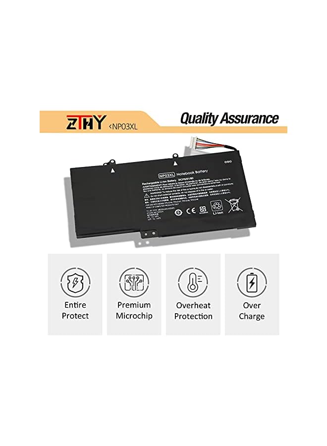 ZTHY 43Wh 11.4V Np03Xl Laptop Battery For Hp Envy X360 15-U010Dx 15-U011Dx 15-U110Dx 15-U111Dx Hp Pavilion X360 13-A010Dx 13-A012Dx 13-A013Cl 13-A110Dx Hstnn-Lb6L Tpn-Q146 760944-421 G6T84Ua J8C75Pa - Image 3