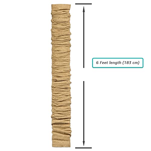 EIFHYT Fabric Cord Cover & Chandelier Chain Cover 2 Pack 6Feet Length for Chandelier Lighting Wires Natural Burlap Easy to Install (Brown) - Image 4