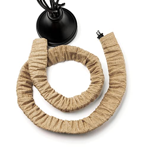 EIFHYT Fabric Cord Cover & Chandelier Chain Cover 2 Pack 6Feet Length for Chandelier Lighting Wires Natural Burlap Easy to Install (Brown) - Image 3