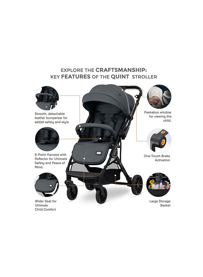 Neobreez QUINT Reversible Handle Lightweight Compact Travel Stroller, Foldable Baby Stroller, Pushchair, Toddler Baby Trolley, Waterproof UPF 50+Canopy,0-4yrs,22kg,3yrs Warranty - Image 3