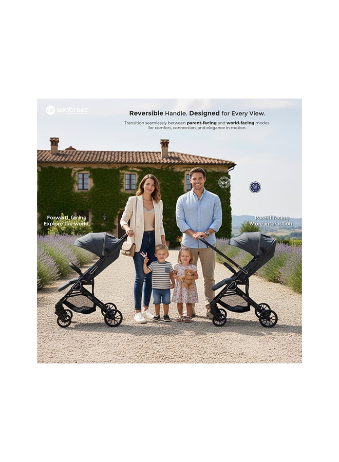 Neobreez QUINT Reversible Handle Lightweight Compact Travel Stroller, Foldable Baby Stroller, Pushchair, Toddler Baby Trolley, Waterproof UPF 50+Canopy,0-4yrs,22kg,3yrs Warranty - Image 2