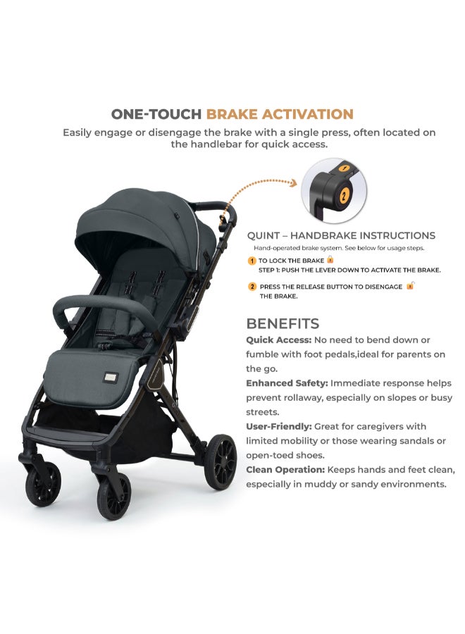 Neobreez QUINT Reversible Handle Lightweight Compact Travel Stroller, Foldable Baby Stroller, Pushchair, Toddler Baby Trolley, Waterproof UPF 50+Canopy,0-4yrs,22kg,3yrs Warranty - Image 2