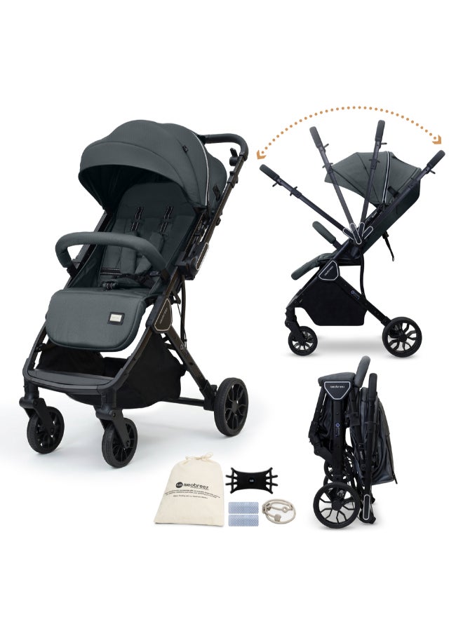 Neobreez QUINT Reversible Handle Lightweight Compact Travel Stroller, Foldable Baby Stroller, Pushchair, Toddler Baby Trolley, Waterproof UPF 50+Canopy,0-4yrs,22kg,3yrs Warranty - Image 1