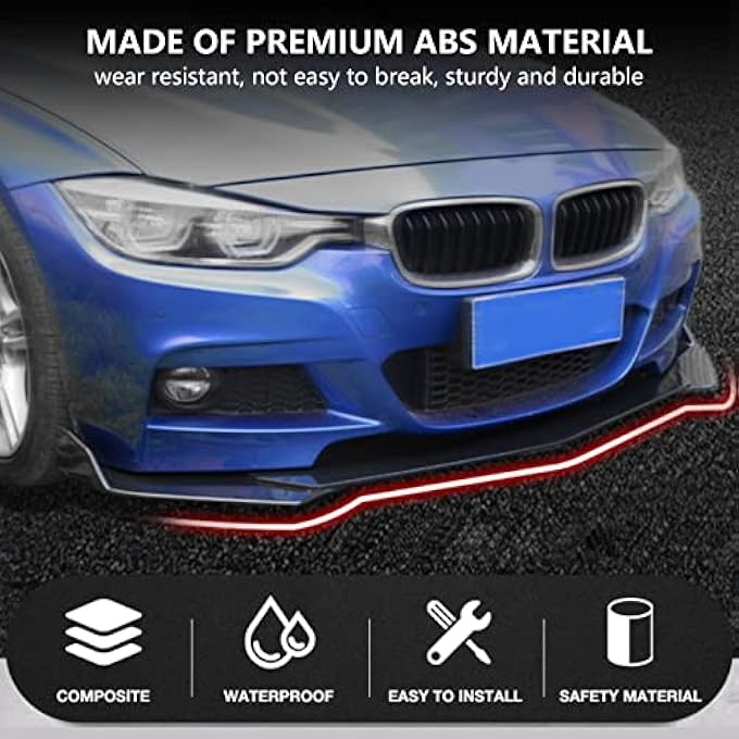 Sunisfa 5pcs Front Bumper Lip Body Kit Universal Lip Splitter Spoiler Diffuser Canard Protector for Car - Image 4