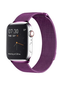 Replacement Strap Milanese Loop Magnetic Stainless Steel Watch Band for Apple Watch Series 7 41mm / 6 & SE & 5 & 4 40mm / 3 & 2 & 1 38mm Purple