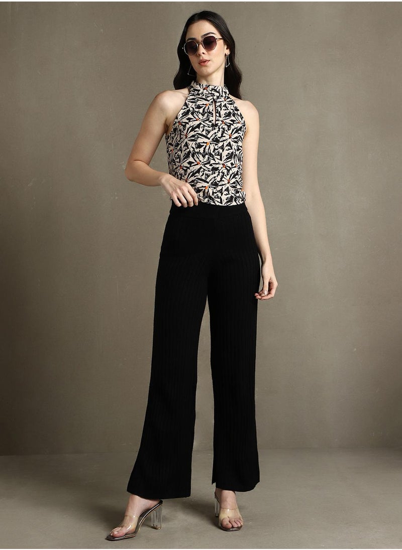 Dennis Lingo Women's Black Bubble Crepe Printed Regular Fit Tops  - Image 5
