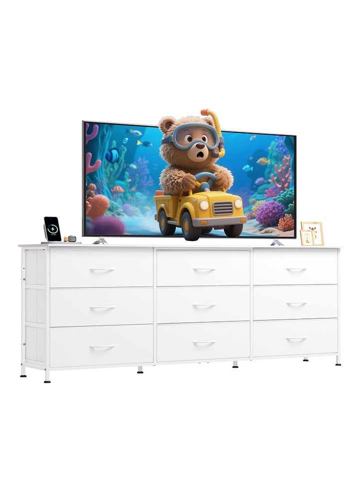 NKX 9-drawer large size TV model For inside Bed Home Bed Room White Color 63" inch - Image 3
