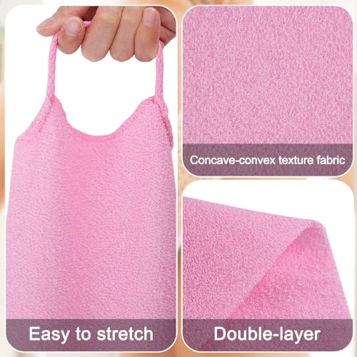Prostuff.in® 1Pcs of Stretchable Exfoliating Back Scrubber with Handle Body Cleaning Safe Exfoliation Deep Cleans Extended Length Back Washers Scrubbers with Pull Strap for Women man - Image 4