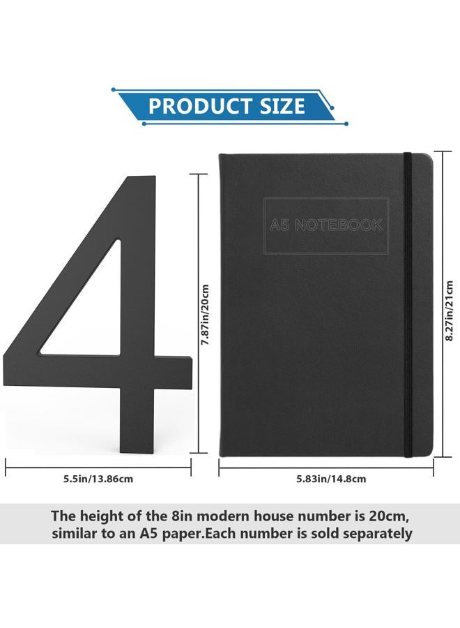 DEWEL 8 inch Floating Large House Numbers for Outside, Black Modern House Address Numbers Decor for 911 Visibility Signage with Nail Kits (House Number 4) - Image 3