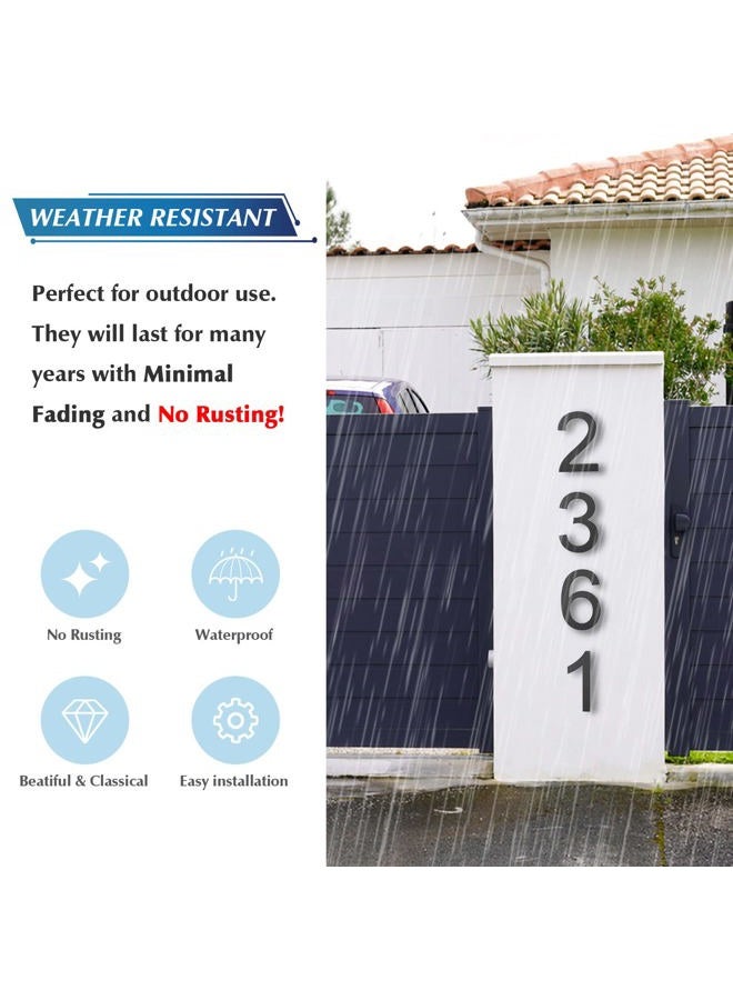 DEWEL 8 inch Floating Large House Numbers for Outside, Black Modern House Address Numbers Decor for 911 Visibility Signage with Nail Kits (House Number 4) - Image 4