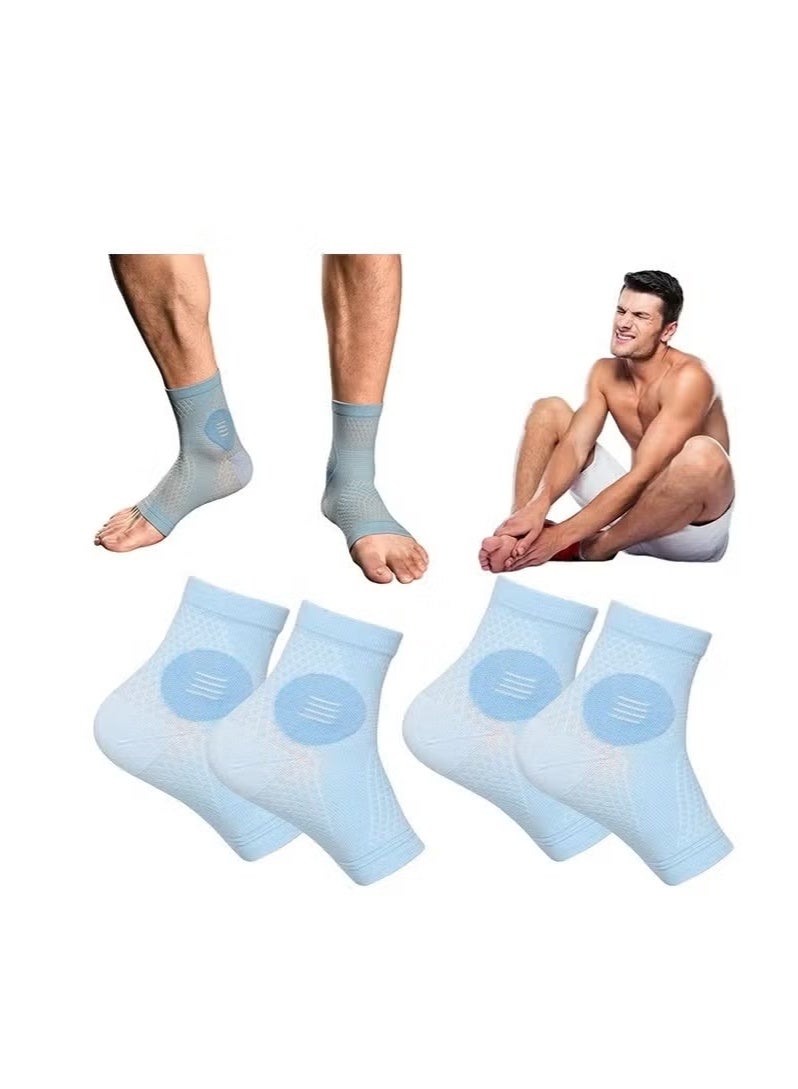 جيفت زوجان من جوارب علاج الاعتلال العصبي للرجال والنساء، جوارب لتخفيف آلام الاعتلال العصبي للنساء، جوارب التهاب اللفافة الأخمصية، جوارب ضاغطة مضادة للتعب لدعم القدم (أزرق) - Image 1