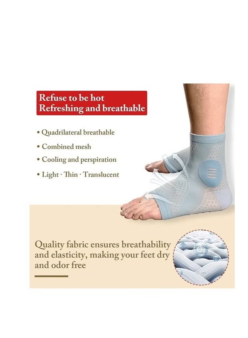 جيفت زوجان من جوارب علاج الاعتلال العصبي للرجال والنساء، جوارب لتخفيف آلام الاعتلال العصبي للنساء، جوارب التهاب اللفافة الأخمصية، جوارب ضاغطة مضادة للتعب لدعم القدم (أزرق) - Image 2
