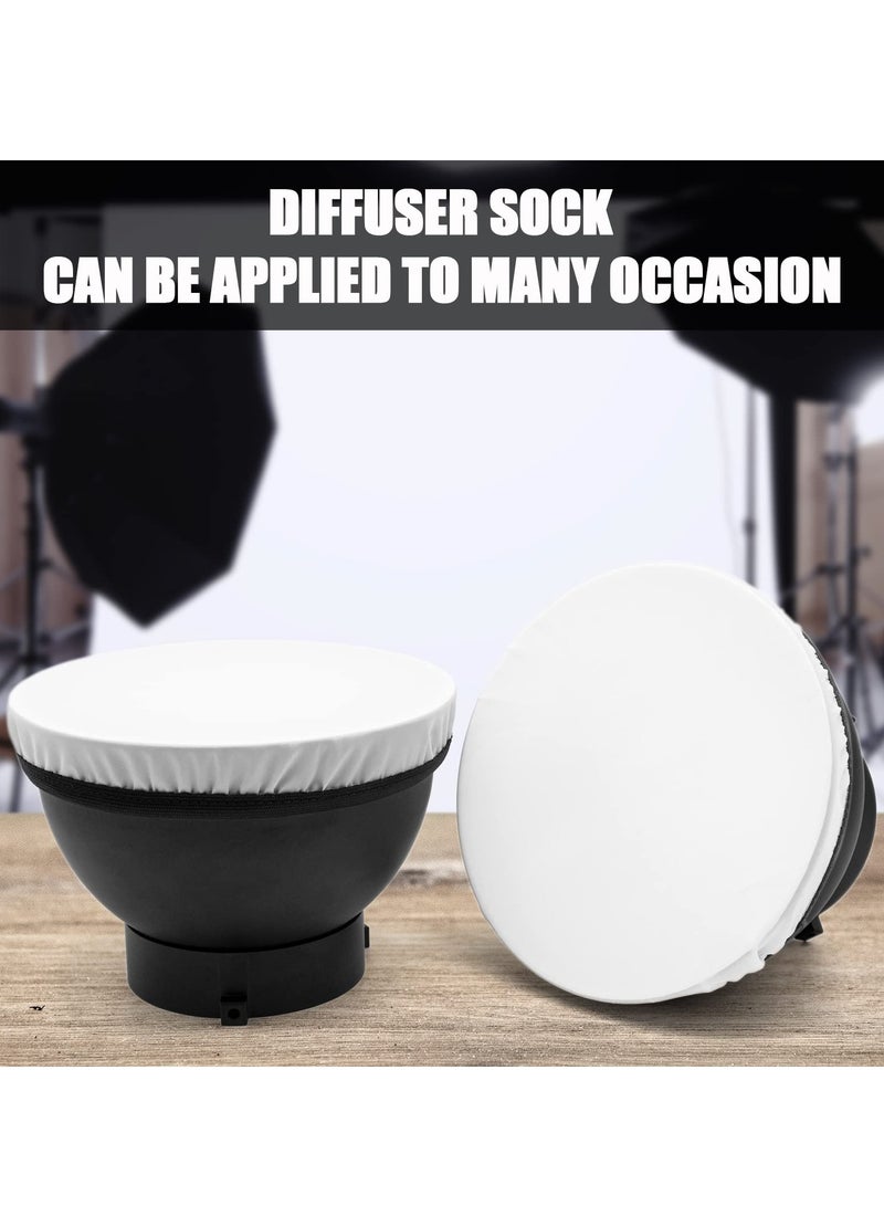 SOLARAE Diffuser Lamp Sock Soft Diffuser Lamp Cover, , 4Pcs White Lampshade Reflector Lamp Sock,7 Inches/ 18 cm Standard Cloth Diffuser Light Sock for Strobe Flash LED Video Light - Image 4