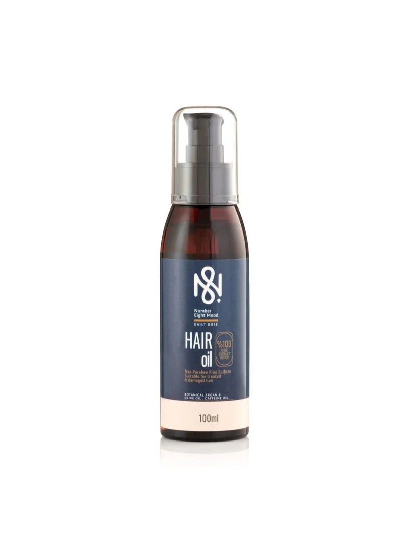 N8 Number Eight Mood Daily Dose Hair Oil - Argan, Olive Oil & Caffeine - 100ml - Image 2