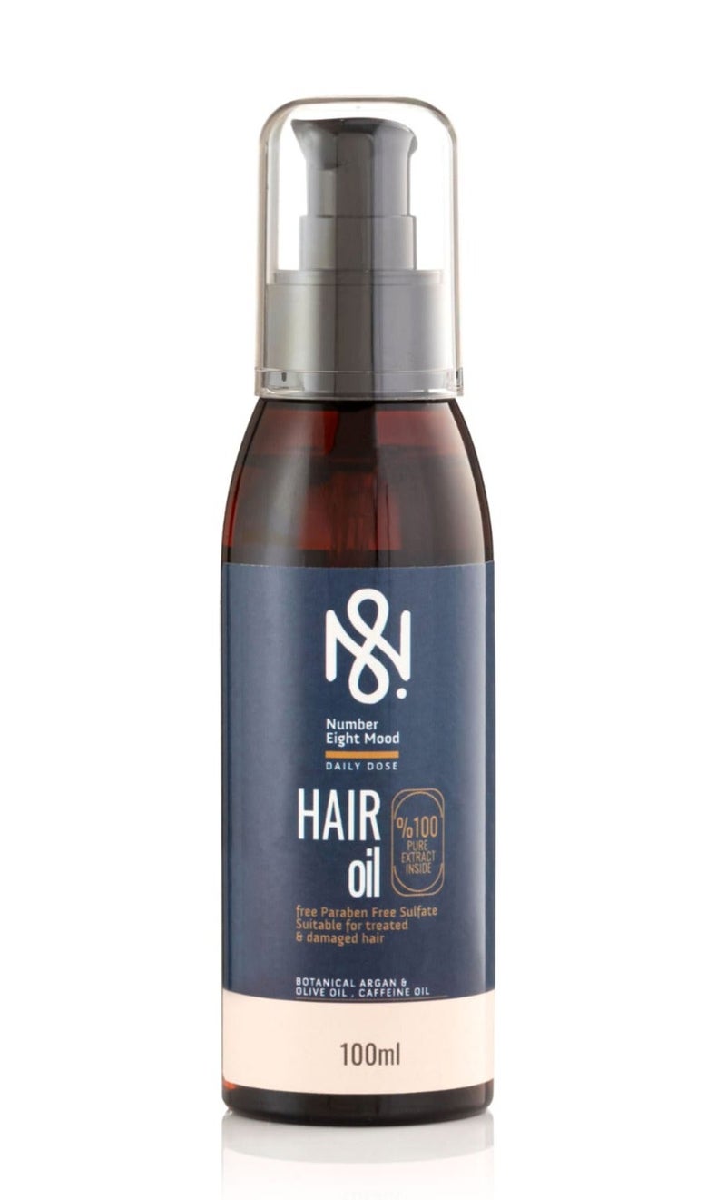 N8 Number Eight Mood Daily Dose Hair Oil - Argan, Olive Oil & Caffeine - 100ml - Image 1