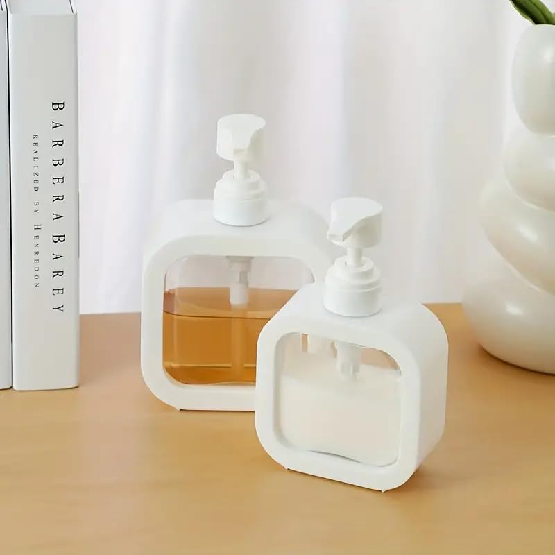 DD Retails Modern Detachable Soap Dispenser || Multipurpose Reusable Liquid Bottle || Soap Dispenser for Liquid, Shampoo, Conditioner, Shower Gel, Hand Wash (Pack of 1) (Square) - Image 2