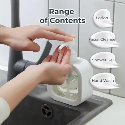 DD Retails Modern Detachable Soap Dispenser || Multipurpose Reusable Liquid Bottle || Soap Dispenser for Liquid, Shampoo, Conditioner, Shower Gel, Hand Wash (Pack of 1) (Square) - Image 5