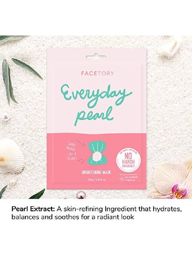 FACETORY Everyday Pearl Radiance Boosting Mask With No Harsh Chemicals Soft Formfitting Face Mask For All Skin Types Strengthening Balancing And Illuminating (Pack Of 10)  - Image 4