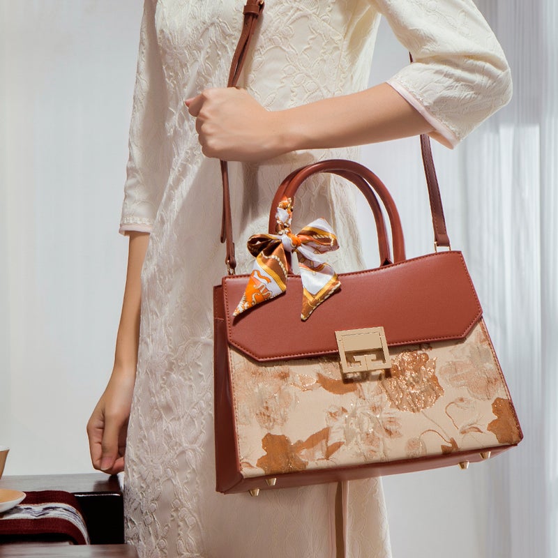 Vintage New Chinese Jacquard Bag Women'S 2023 New Niche Middle-Aged Mother'S Bag Atmospheric Handbag Gift - Image 5