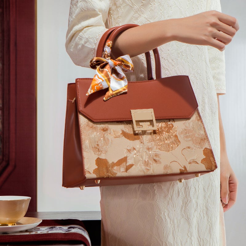 Vintage New Chinese Jacquard Bag Women'S 2023 New Niche Middle-Aged Mother'S Bag Atmospheric Handbag Gift - Image 4