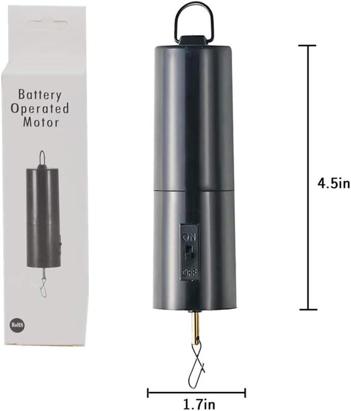 FENELY Wind Spinner Motor Battery Operated for Hanging Display Yard Black Wind Spinners Outdoor Sculptures - Load Capacity of 4 Pounds - Image 1