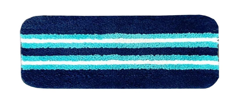 SKIVE India Rectangular Striped Soft Microfiber Yarn Durable & Washable Multipurpose Runner for Home/Kitchen/Living Area/Office Entrance with Anti Skid Backing/Quick-Drying Mats_Blue with Aqua - Image 2