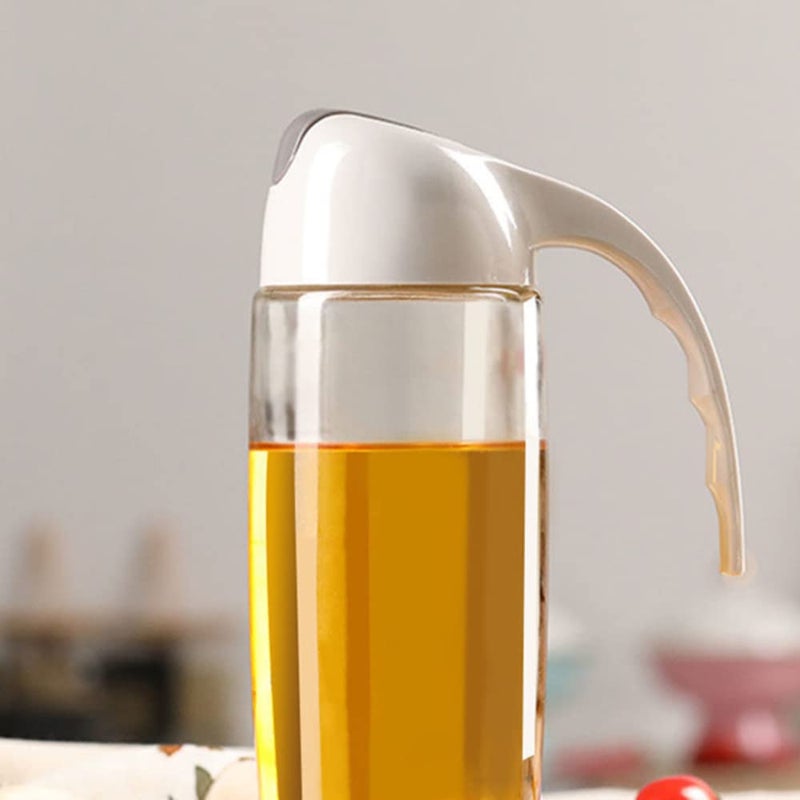Cazuela Auto Flip Olive Oil Glass Bottle Leak Proof Condiment Container with Automatic Cap and Stopper Glass Bottles for Kitchen Cooking Transparent 600 ML - Image 4