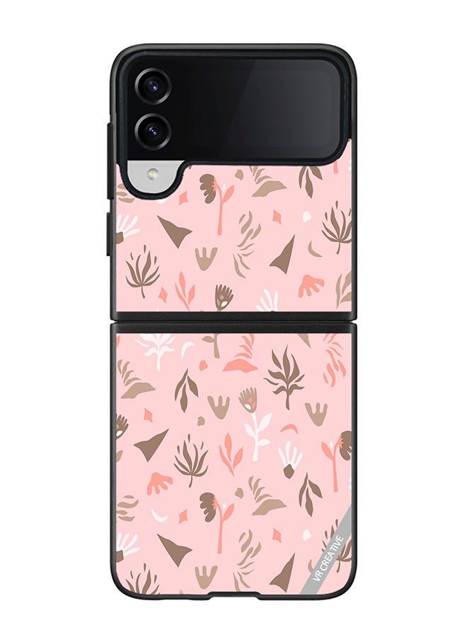 VR CREATIVE Protective Case Cover For Samsung Galaxy Z Flip4 Flower Seamless Pattern In Beautiful Abstract Style Design Multicolour - Image 1