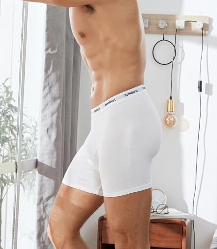 Comfneat Men's 6-Pack Boxer Briefs Soft Breatheable Underwear S-XXL Open Fly (Black+Grey Melange Pack-6, M) - Image 5