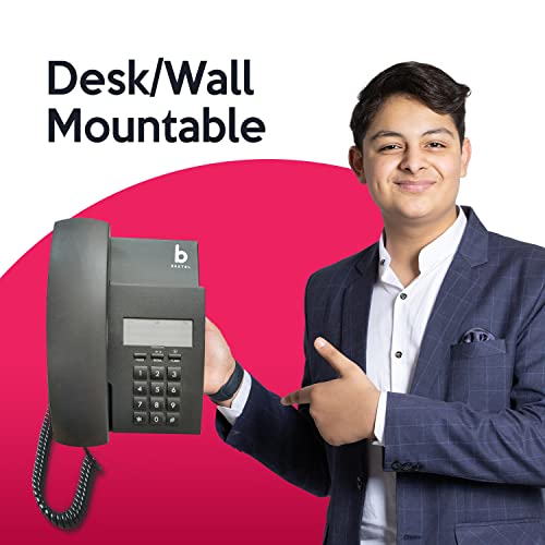 Beetel B80 Corded Landline Phone, Ringer Volume Control, Wall/Desk Mountable, Classic Design, Clear Call Quality, Mute/Pause/Flash/Redial Function(No Display) (Made in India)(Black)(B80) - Image 3