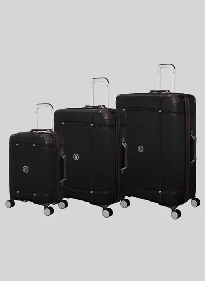 Matalan IT Luggage Black Trunk Hard Suitcase