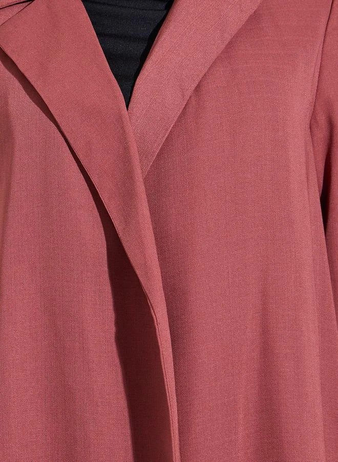 Amirah  Rust Front Open Abaya with Blazer Collar for Women | Best Price UAE