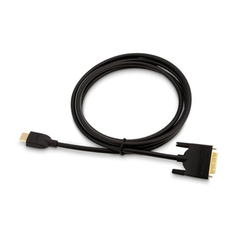 كابل محول HDMI إلى DVI، ثنائي الاتجاه 1080 بكسل، مطلي بالذهب، أسود، 6 أقدام 2 متر، حزمة واحدة - Image 5