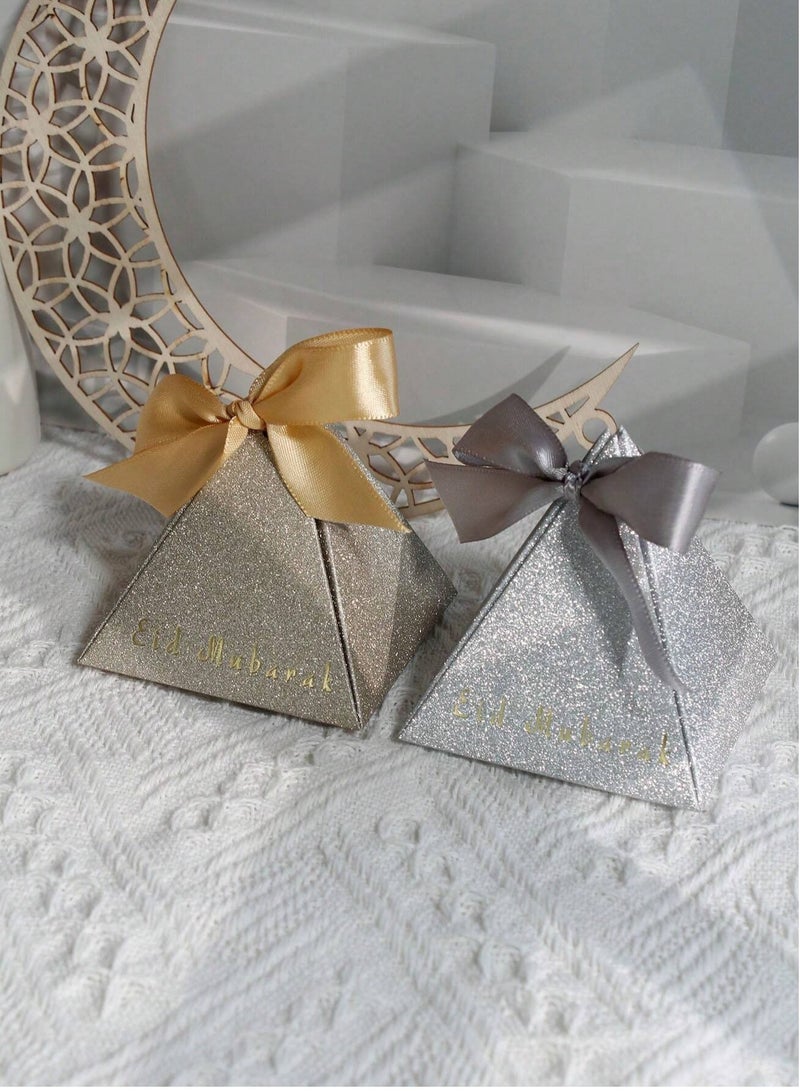 توزيعات العيد 10 علب مكونة من 5 علب لون ذهبي و 5 علب لون فضي مع لمعان جذاب لاحتفالات العيد توزيعات العيد و زينه العيد و قرقيعان - Image 1