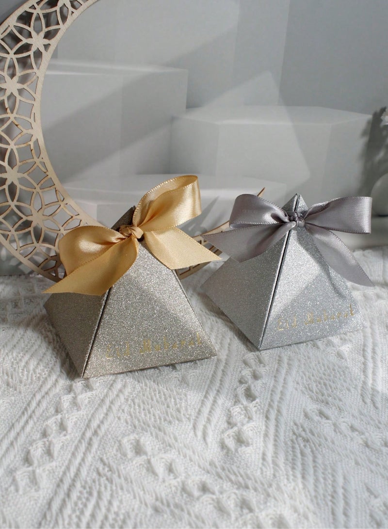 توزيعات العيد 10 علب مكونة من 5 علب لون ذهبي و 5 علب لون فضي مع لمعان جذاب لاحتفالات العيد توزيعات العيد و زينه العيد و قرقيعان - Image 3