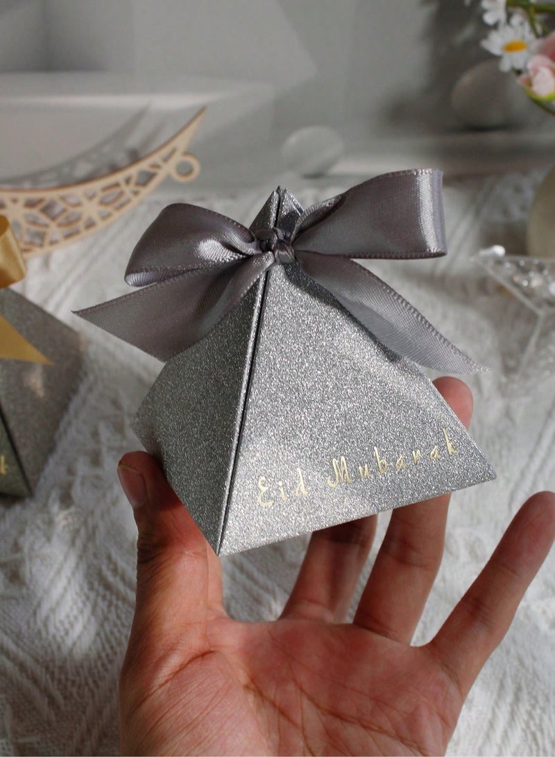 توزيعات العيد 10 علب مكونة من 5 علب لون ذهبي و 5 علب لون فضي مع لمعان جذاب لاحتفالات العيد توزيعات العيد و زينه العيد و قرقيعان - Image 4