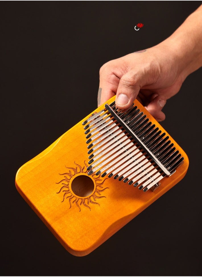 Generic Kalimba Finger Piano, Wood Kalimba Instrument With Metal Keys, Portable Thumb Piano Keyboard Musical Instrument, Handheld Mini Keyboard Piano For Beginners, (1pc, 21 Keys Yellow)  - Image 5