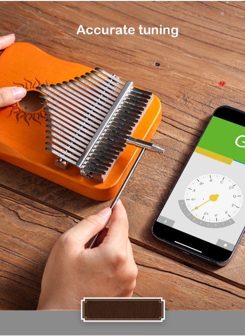 Generic Kalimba Finger Piano, Wood Kalimba Instrument With Metal Keys, Portable Thumb Piano Keyboard Musical Instrument, Handheld Mini Keyboard Piano For Beginners, (1pc, 21 Keys Yellow)  - Image 2