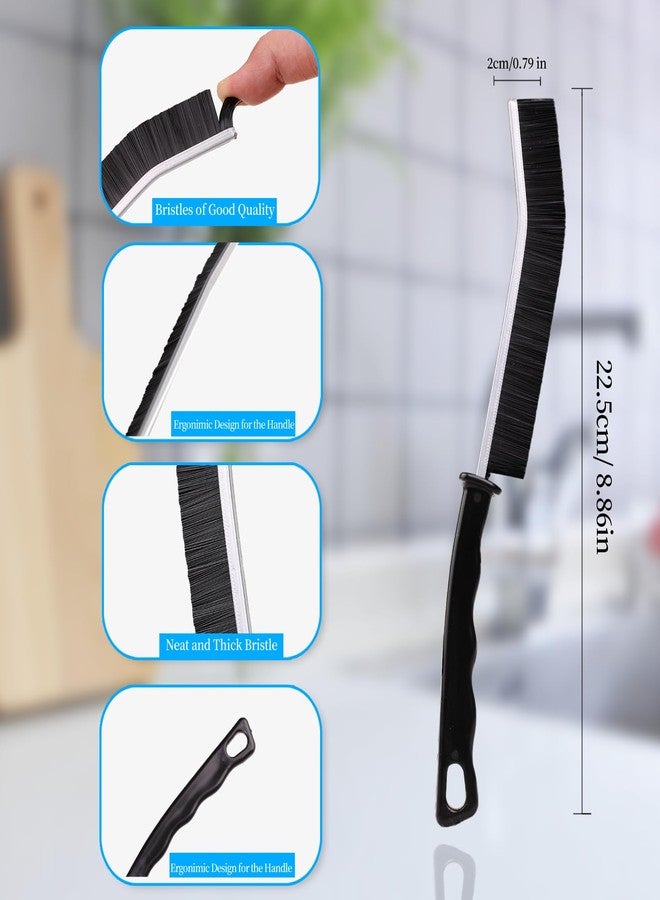 POPGIO Crevice Cleaning Brush Cleaning Tools Cleaning Supplies Grout Brush Scrub Brush Toilet Brush for Household Use for Cleaning Bathroom Kitchen 3 Pcs (Black) - Image 5