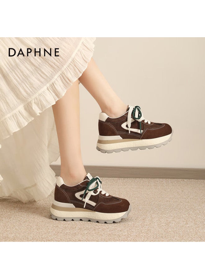 Daphne Trendy Dad Sneakers Women Thick Sole Height Increasing Comfortable Sports Casual Shoes Versatile Leg-lengthening Travel Shoes Brown Size 40 - Image 2