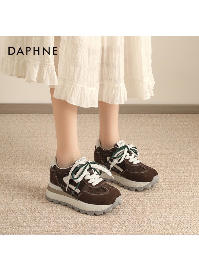 Daphne Trendy Dad Sneakers Women Thick Sole Height Increasing Comfortable Sports Casual Shoes Versatile Leg-lengthening Travel Shoes Brown Size 40 - Image 3