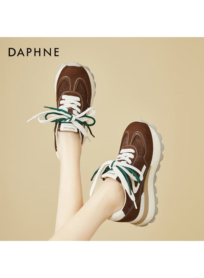 Daphne Trendy Dad Sneakers Women Thick Sole Height Increasing Comfortable Sports Casual Shoes Versatile Leg-lengthening Travel Shoes Brown Size 40 - Image 5