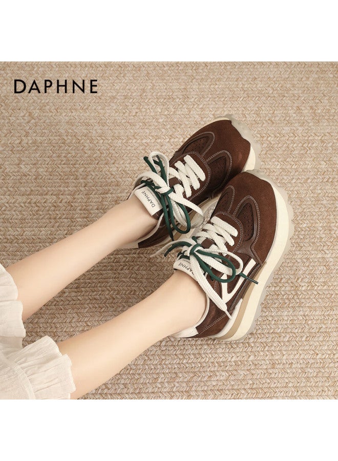 Daphne Trendy Dad Sneakers Women Thick Sole Height Increasing Comfortable Sports Casual Shoes Versatile Leg-lengthening Travel Shoes Brown Size 40 - Image 4